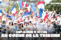 La tribune Allez les Bleus présente pour la Coupe du Monde de tir à l'arc !